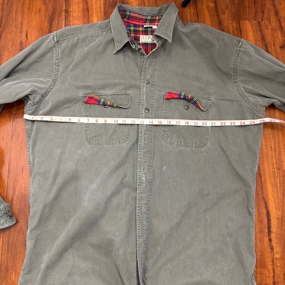 LL Bean Vintage Over Shirt Plaid Lined Size XLT - Picture 10 of 12